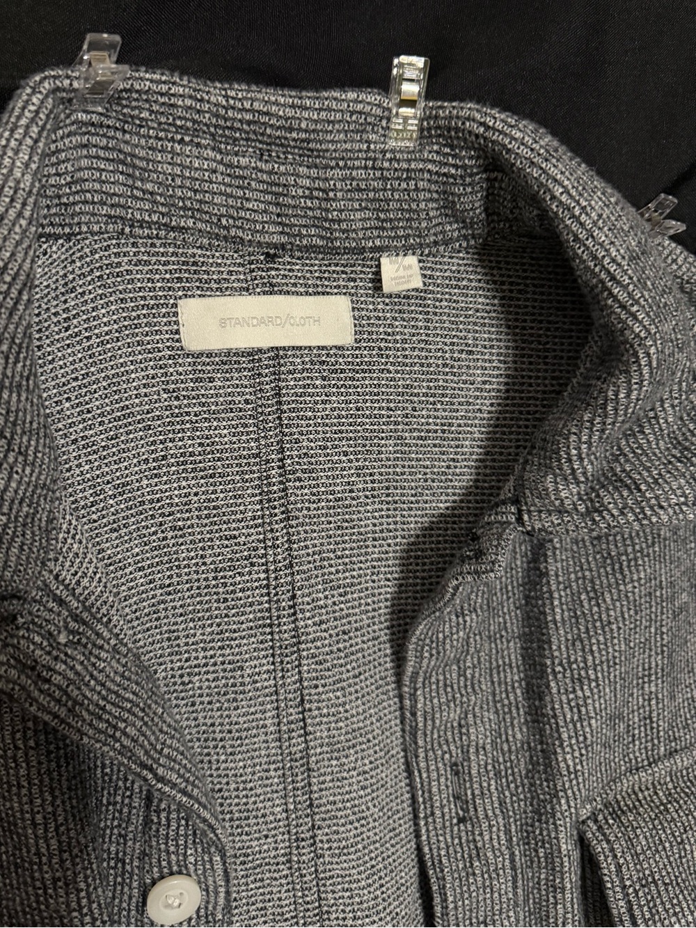 Gray Button-Front Cotton Jacket - Picture 3 of 5